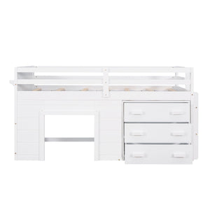 Loft Bed With Cabinet And Shelf