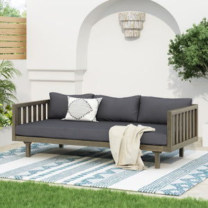 Claremont 3 Seater Daybed Teak Acacia Wood Water Resistant Cushions