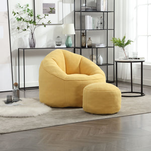 Bedding Bean Bag Sofa Chair High Pressure Foam With Footrest