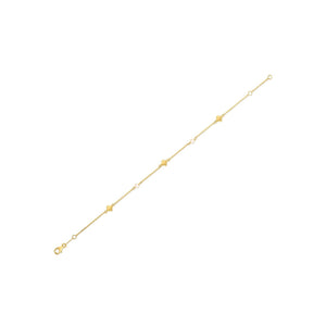 14k Yellow Gold Pearl Clover Bracelet