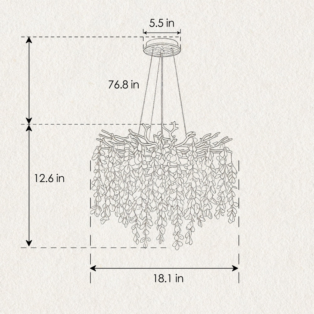 6-Light Chandelier Crystal Ceiling Lamp in Gold