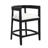 Modern Rubberwood Counter Stool Set with Upholstered Seats