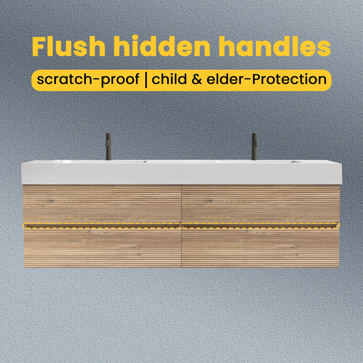 Grace 72" Bathroom Vanity with Silent DTC Soft-Closing Drawers