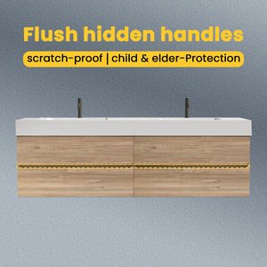 Grace 72" Bathroom Vanity with Silent DTC Soft-Closing Drawers