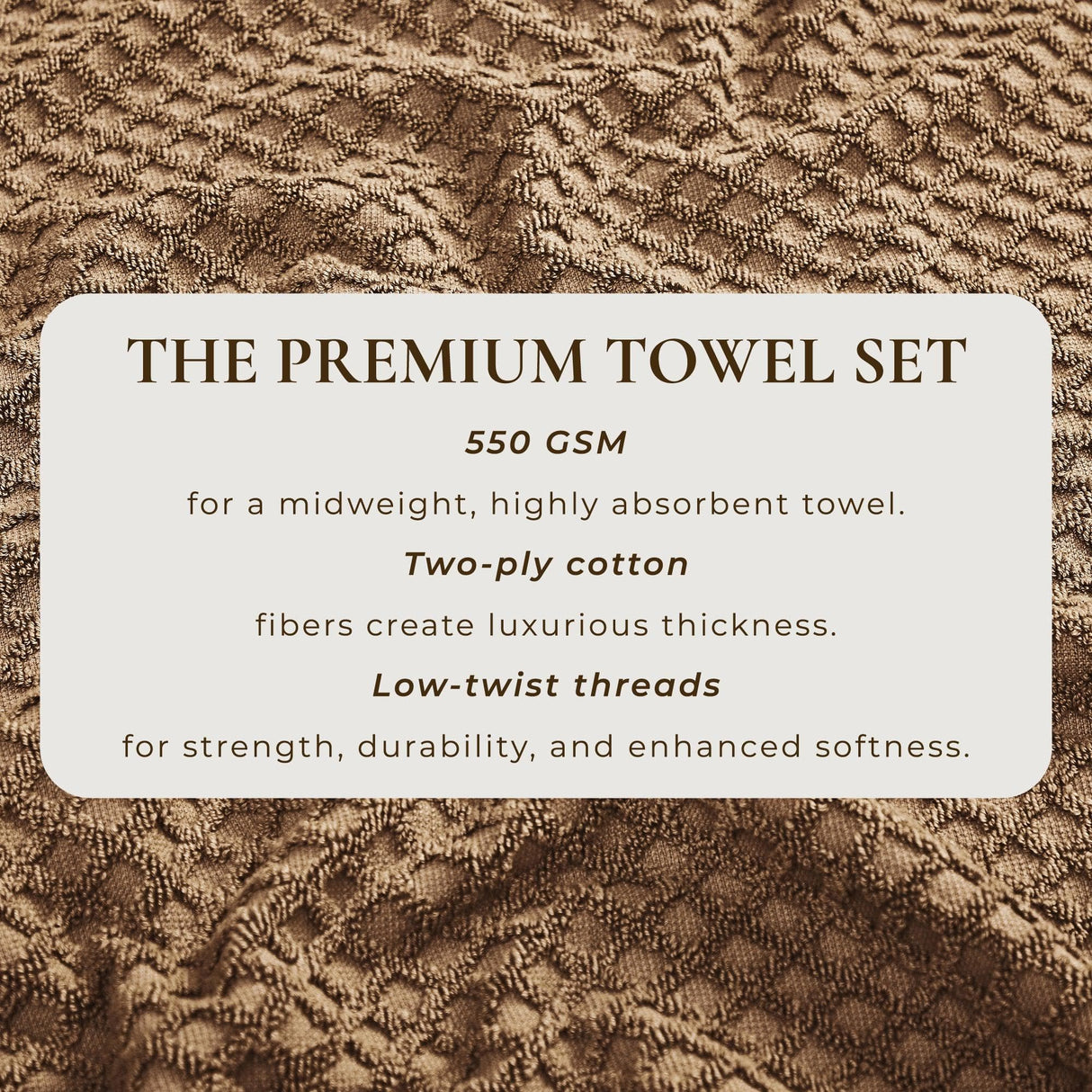 Cotton diamond waffle weave bath towel set - grayson collection