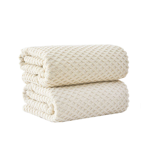Cotton diamond waffle weave bath towel set - grayson collection