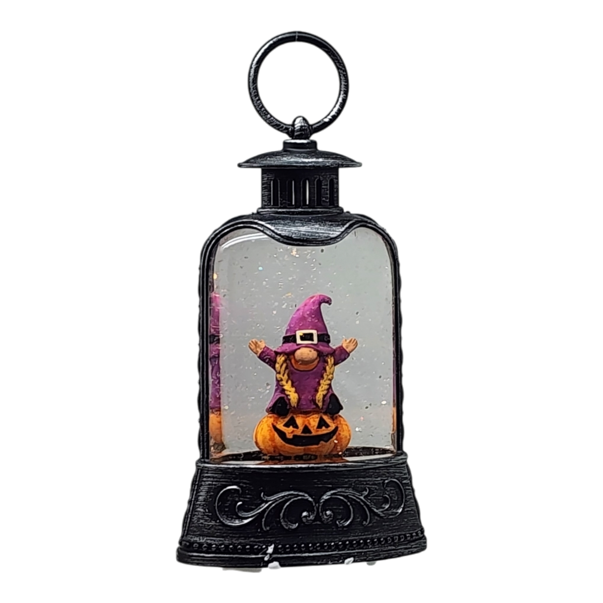 Lighted Waterglobe Lantern - Wizard Gnome