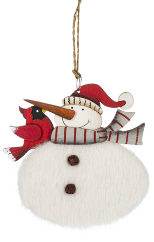 Fuzzy Snowman Ornament -
