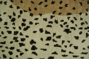 Chaia Dotted Beige, Camel and Charcoal Hand Knotted 2x3 wool area rug