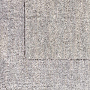 Bordered Solid Gray Wool Rug