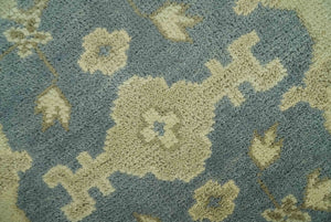 Charcoal, Beige and Olive 6x9 Hand Knotted Traditional Oriental Oushak wool rug
