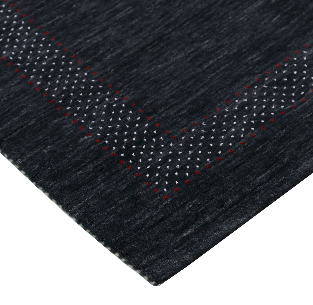 Charcoal Center Pattern Hand Loomed Wool Area Rug
