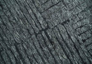 Charcoal Contemporary Stripes Pattern Hand Knotted 9.3x14.8 Wool Area Rug