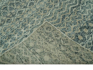Charcoal, Gray and Beige 5x7 Hand Knotted Southwestern Tribal Trellis wool Rug
