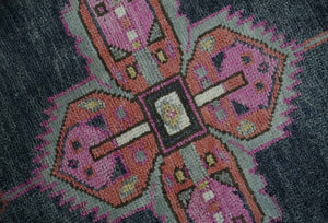 Charcoal, Gray and Pink Traditional Hand Knotted 5x8 and 6x9 Wool Area Rug