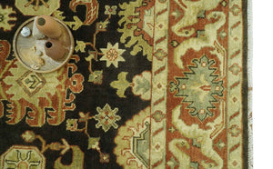 Charcoal, Olive and Rust Hand Knotted 8x10 Traditional Style Oushak Wool Area Rug