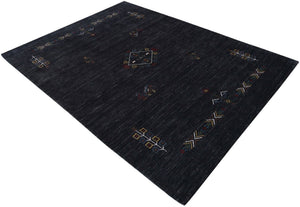 Charcoal Tribal Center Medallion Hand Loomed Wool Area Rug