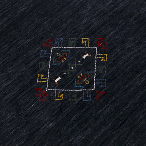 Charcoal Tribal Center Medallion Hand Loomed Wool Area Rug