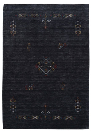 Charcoal Tribal Center Medallion Hand Loomed Wool Area Rug