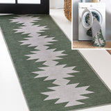 Chayton Minimalist Geometric Machine - Washable Runner Rug - Tuesday Morning - Runner Rugs