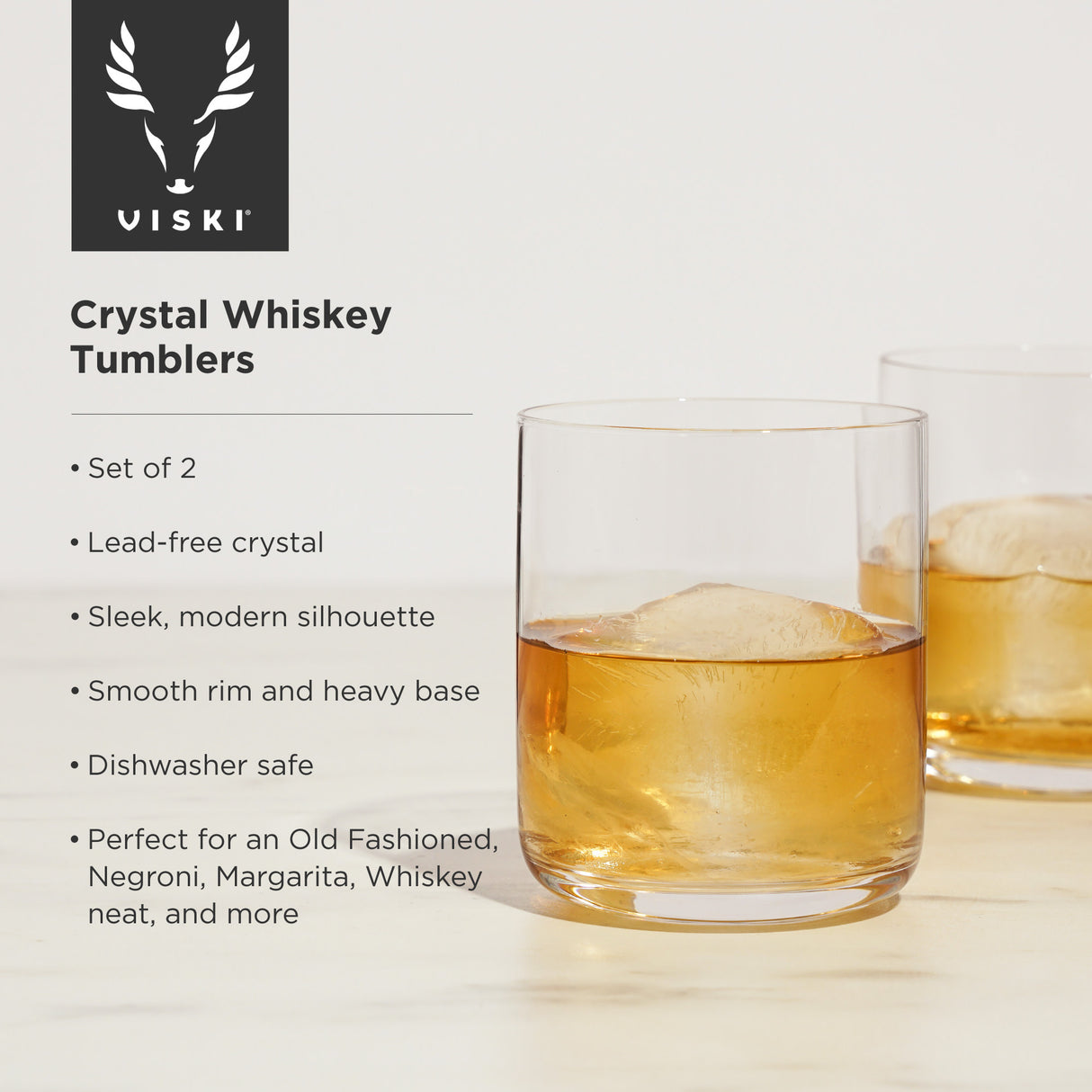 Crystal whiskey tumblers by viski®