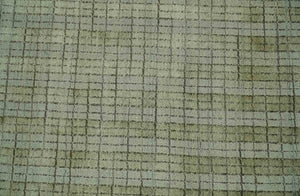 Checkered Olive Green & Beige 8x10 Hand Made Blended Wool Flatwoven Area Rug