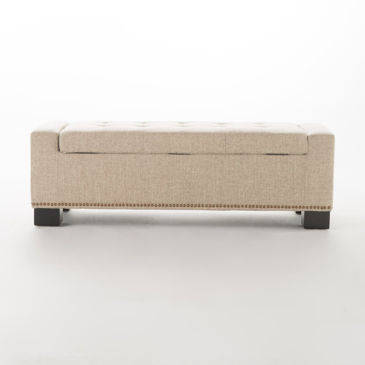 CHELSEA STORAGE OTTOMAN W/STUDS - Tuesday Morning - Ottomans & Poufs