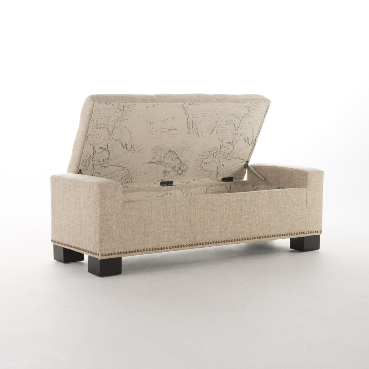 CHELSEA STORAGE OTTOMAN W/STUDS - Tuesday Morning - Ottomans & Poufs