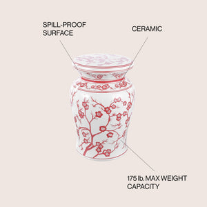 Cherry ceramic garden stool - Tuesday Morning - Outdoor Tables
