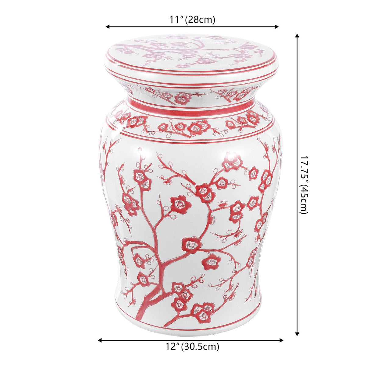 Cherry ceramic garden stool - Tuesday Morning - Outdoor Tables