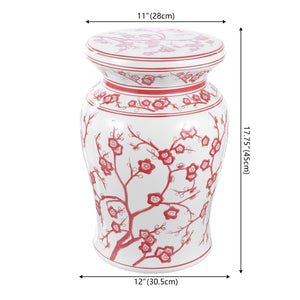 Cherry ceramic garden stool - Tuesday Morning - Outdoor Tables