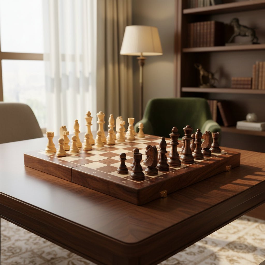 Wooden Chess Set 40cm Tournament Board Strategy Game with Extra Queens