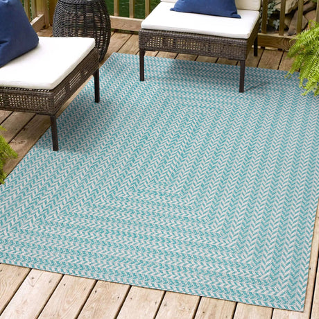 Chevron-Modern-Concentric-Squares-Indoor/Outdoor-Square-Area-Rug-Area-Rugs