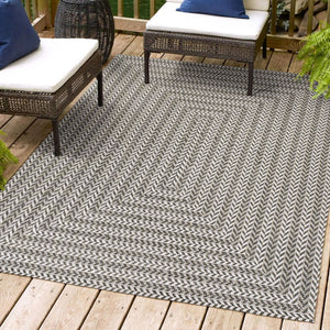 Chevron Modern Concentric Squares Indoor/Outdoor Square Area Rug - Tuesday Morning - Area Rugs