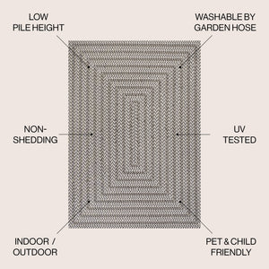 Chevron Modern Concentric Squares Indoor/Outdoor Square Area Rug - Tuesday Morning - Area Rugs