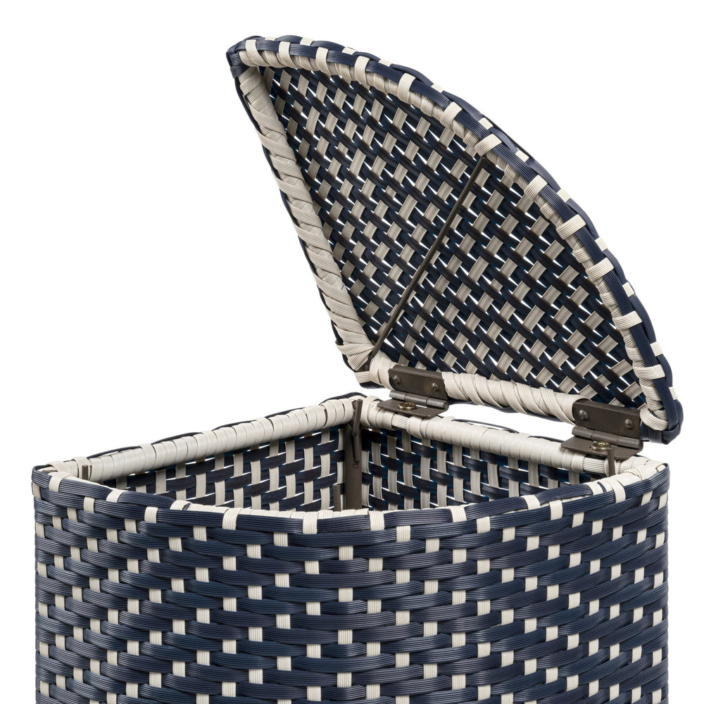 Chloe all - weather wicker/metal corner hideaway outdoor trash can - Tuesday Morning - Outdoor Trash Cans