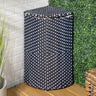 Chloe all - weather wicker/metal corner hideaway outdoor trash can - Tuesday Morning - Outdoor Trash Cans