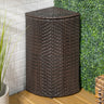 Chloe all - weather wicker/metal corner hideaway outdoor trash can - Tuesday Morning - Outdoor Trash Cans