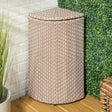 Chloe all - weather wicker/metal corner hideaway outdoor trash can - Tuesday Morning - Outdoor Trash Cans