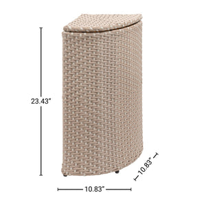 Chloe all - weather wicker/metal corner hideaway outdoor trash can - Tuesday Morning - Outdoor Trash Cans