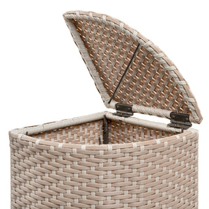 Chloe all - weather wicker/metal corner hideaway outdoor trash can - Tuesday Morning - Outdoor Trash Cans