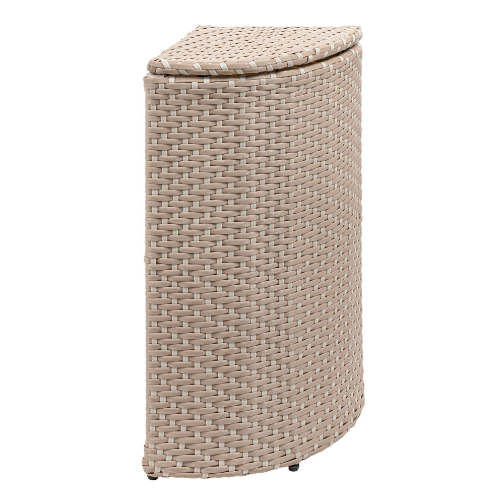 Chloe all - weather wicker/metal corner hideaway outdoor trash can - Tuesday Morning - Outdoor Trash Cans