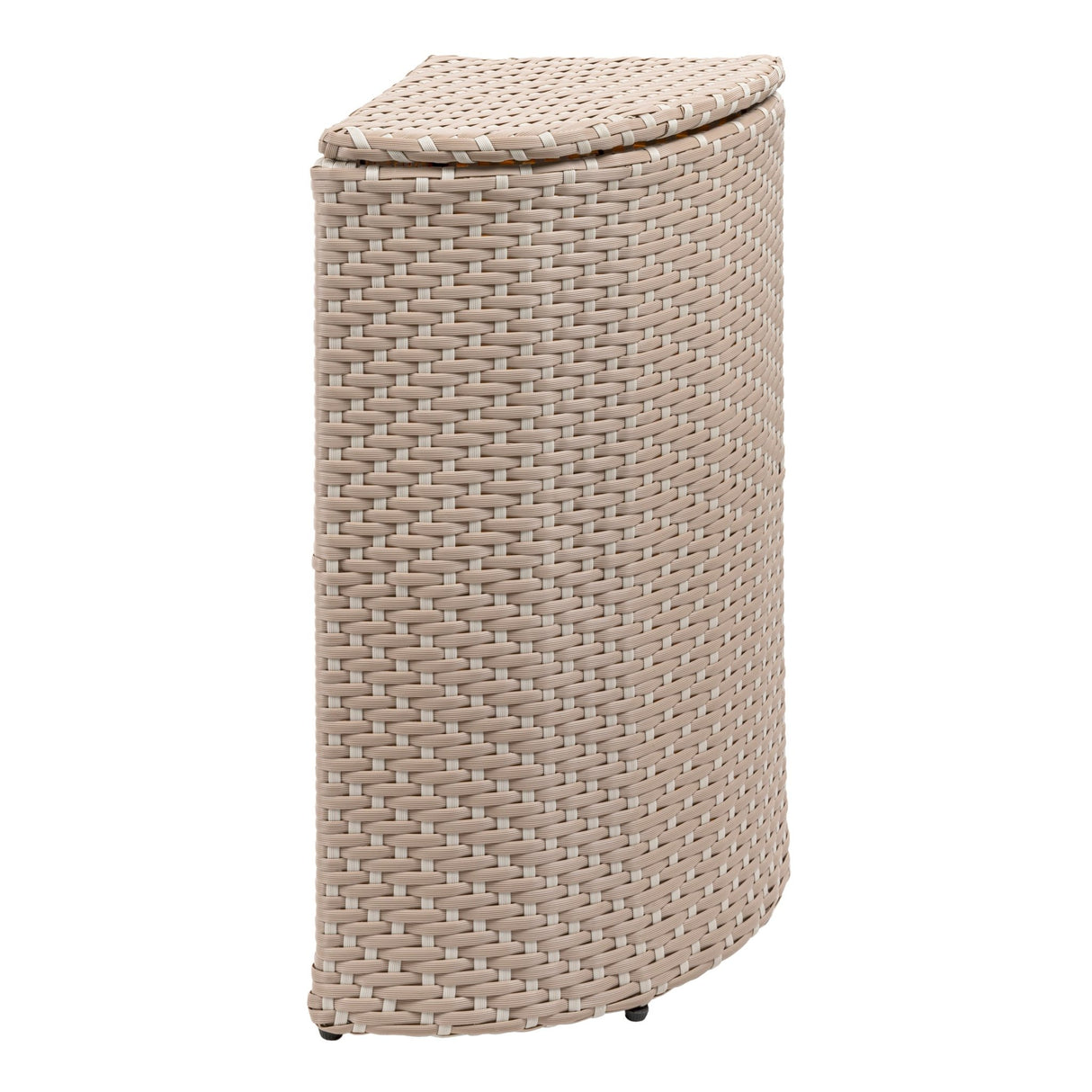 Chloe all - weather wicker/metal corner hideaway outdoor trash can - Tuesday Morning - Outdoor Trash Cans