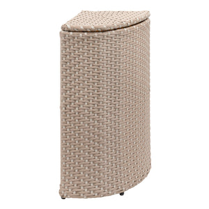 Chloe all - weather wicker/metal corner hideaway outdoor trash can - Tuesday Morning - Outdoor Trash Cans