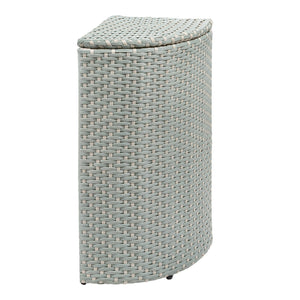 Chloe all - weather wicker/metal corner hideaway outdoor trash can - Tuesday Morning - Outdoor Trash Cans