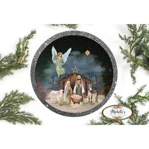 Christmas Nativity Round Sign
