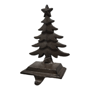 Iron Rustic Tree Stocking Holder - Brown
