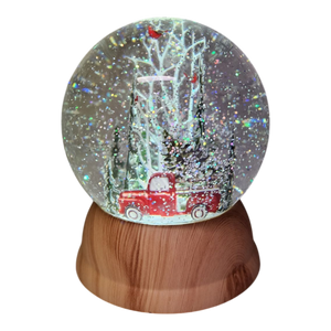 Lighted Spinning Waterglobe - Red Pickup