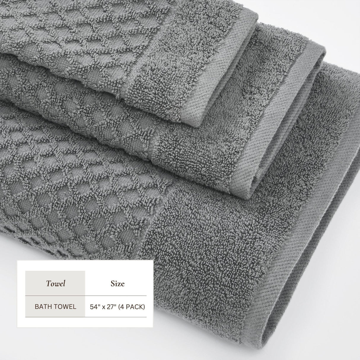 Cotton diamond waffle weave bath towel set - grayson collection