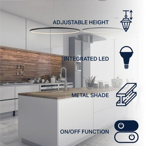 Circulo metal round modern contemporary led integrated pendant - Tuesday Morning - Pendants